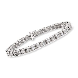 2.00 ct. t.w. Diamond Cluster Tennis Bracelet in Sterling Silver