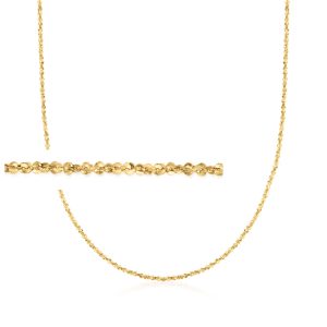 Italian 1mm 14kt Yellow Gold Twisted Sparkle-Chain Necklace