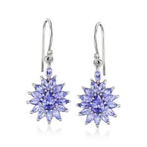 2.90 ct. t.w. Tanzanite Drop Earrings in Sterling Silver