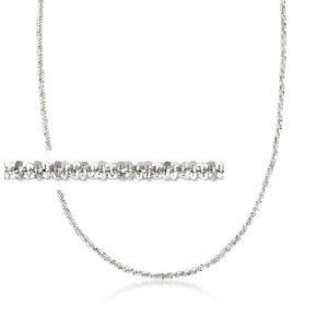 Italian 2mm Sterling Silver Crisscross-Chain Necklace