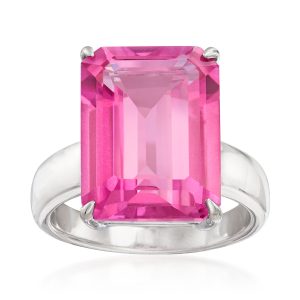 12.00 Carat Pink Topaz Ring in Sterling Silver