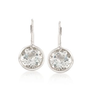 11.00 ct. t.w. Bezel-Set White Topaz Earrings in Sterling Silver