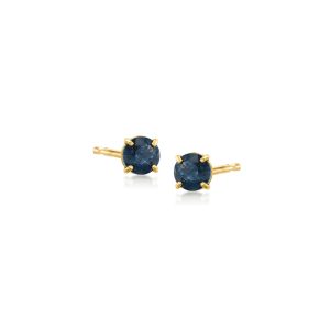 .60 ct. t.w. Round Sapphire Stud Earrings in 14kt Yellow Gold