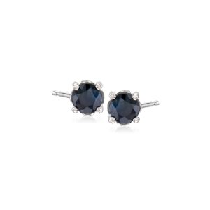 1.10 ct. t.w. Round Sapphire Stud Earrings in Sterling Silver