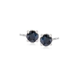 1.10 ct. t.w. Round Sapphire Stud Earrings in Sterling Silver