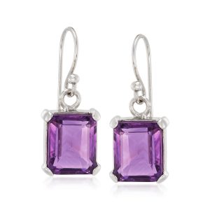 5.50 ct. t.w. Amethyst Drop Earrings in Sterling Silver