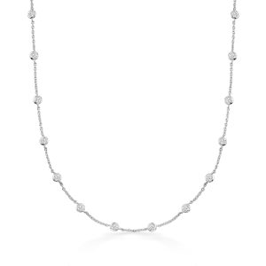4.50 ct. t.w. Bezel-Set CZ Station Necklace in Sterling Silver