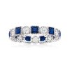 1.20 ct. t.w. Square Simulated Sapphire and .80 ct. t.w. CZ Eternity Band in Sterling Silver