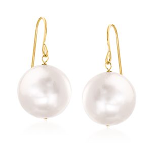 11mm Cultured Pearl Drop Earrings in 14kt Yellow Gold