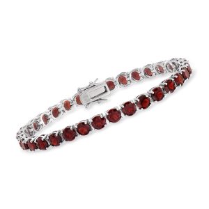 19.20 ct. t.w. Garnet Tennis Bracelet in Sterling Silver