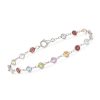 4.30 ct. t.w. Bezel-Set Multi-Gemstone Bracelet in Sterling Silver