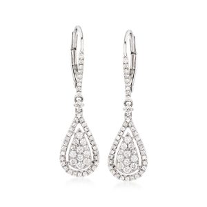 .70 ct. t.w. Diamond Drop Earrings in 14kt White Gold