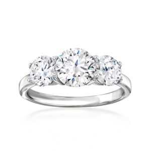 2.00 ct. t.w. CZ Three-Stone Ring in Sterling Silver