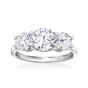 3.00 ct. t.w. CZ Three-Stone Ring in Sterling Silver