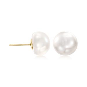 10-11mm Cultured Pearl Stud Earrings in 14kt Yellow Gold