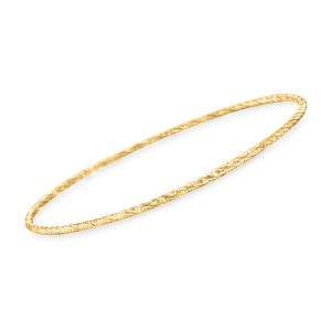 Italian 14kt Yellow Gold Textured Bangle Bracelet