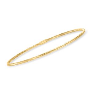 Italian 14kt Yellow Gold Twisted Bangle Bracelet