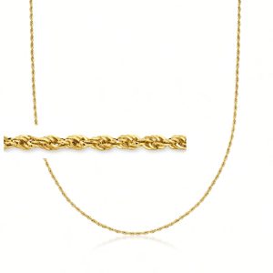 1.5mm 14kt Yellow Gold Twisted Rope-Chain Necklace