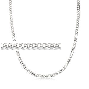 Men's 5mm Sterling Silver Curb-Link Necklace