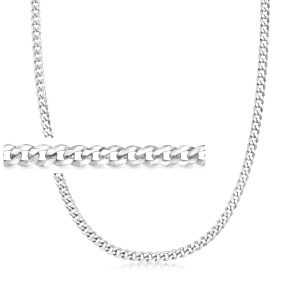 Men's 5mm Sterling Silver Curb-Link Necklace