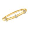 Diamond Station Bangle Bracelet in 14kt Gold Over Sterling