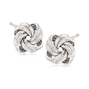 Italian Sterling Silver Love Knot Earrings