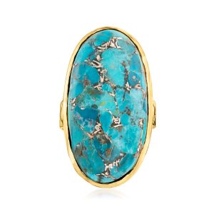 Mohave Turquoise Ring in 18kt Gold Over Sterling