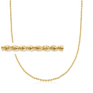 2mm 14kt Yellow Gold Rope-Chain Necklace