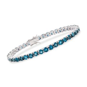 12.00 ct. t.w. London Blue Topaz Tennis Bracelet in Sterling Silver