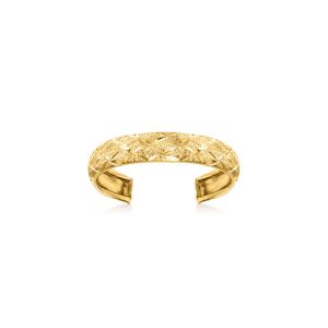 14kt Yellow Gold Diamond-Cut Adjustable Toe Ring