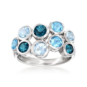 2.50 ct. t.w. Tonal Blue Topaz Bubble Ring in Sterling Silver