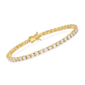 5.00 ct. t.w. CZ Tennis Bracelet in 18kt Gold Over Sterling