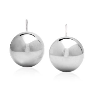 Italian 18mm Sterling Silver Ball Drop Earrings