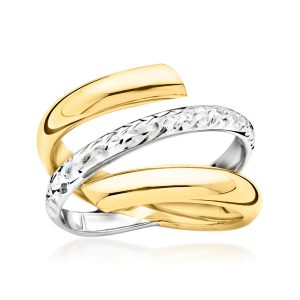 Italian 14kt Two-Tone Gold Spiral Ring