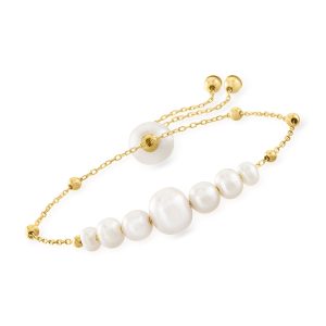4-9.5mm Cultured Pearl Bolo Bracelet in 14kt Yellow Gold