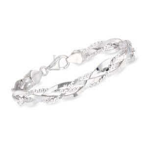 Italian Sterling Silver Braided Bracelet