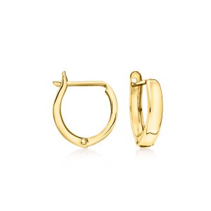 14kt Yellow Gold Huggie Hoop Earrings. 1/2"