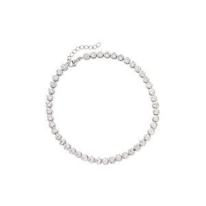 4.70 ct. t.w. Bezel-Set CZ Tennis Anklet in Sterling Silver. 9"