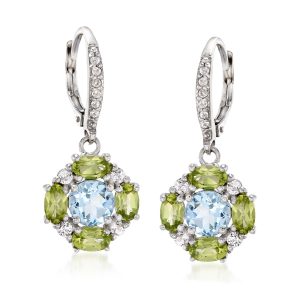 3.50 ct. t.w. Multi-Gemstone Drop Earrings in Sterling Silver