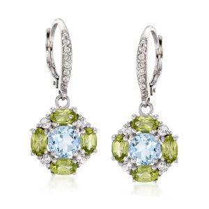 3.50 ct. t.w. Multi-Gemstone Drop Earrings in Sterling Silver