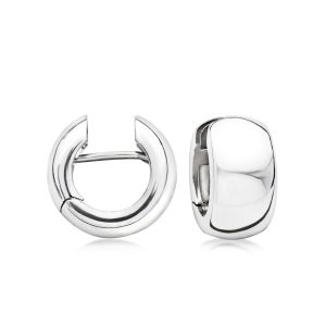 Italian Sterling Silver Huggie Hoop Earrings. 3/8"