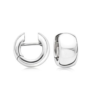 Italian Sterling Silver Huggie Hoop Earrings. 3/8"