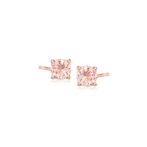 .70 ct. t.w. Morganite Stud Earrings in 18kt Rose Gold Over Sterling