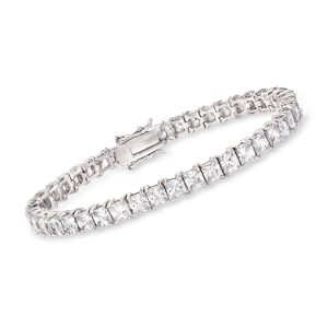 16.00 ct. t.w. Princess-Cut CZ Tennis Bracelet in Sterling Silver