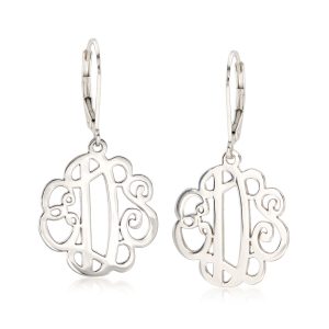 Sterling Silver Personalized Monogram Drop Earrings