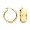 18kt Gold Over Sterling Wide Hoop Earrings. 1"