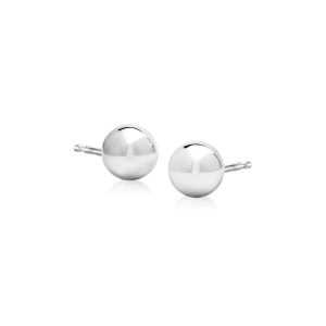 6mm 14kt White Gold Ball Stud Earrings