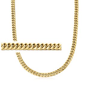 Men's 6.7mm 14kt Yellow Gold Cuban-Link Necklace. 22"