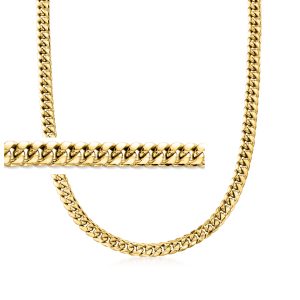 Men's 6.7mm 14kt Yellow Gold Cuban-Link Necklace. 22"
