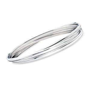 Italian Sterling Silver Rolling Bangle Bracelet